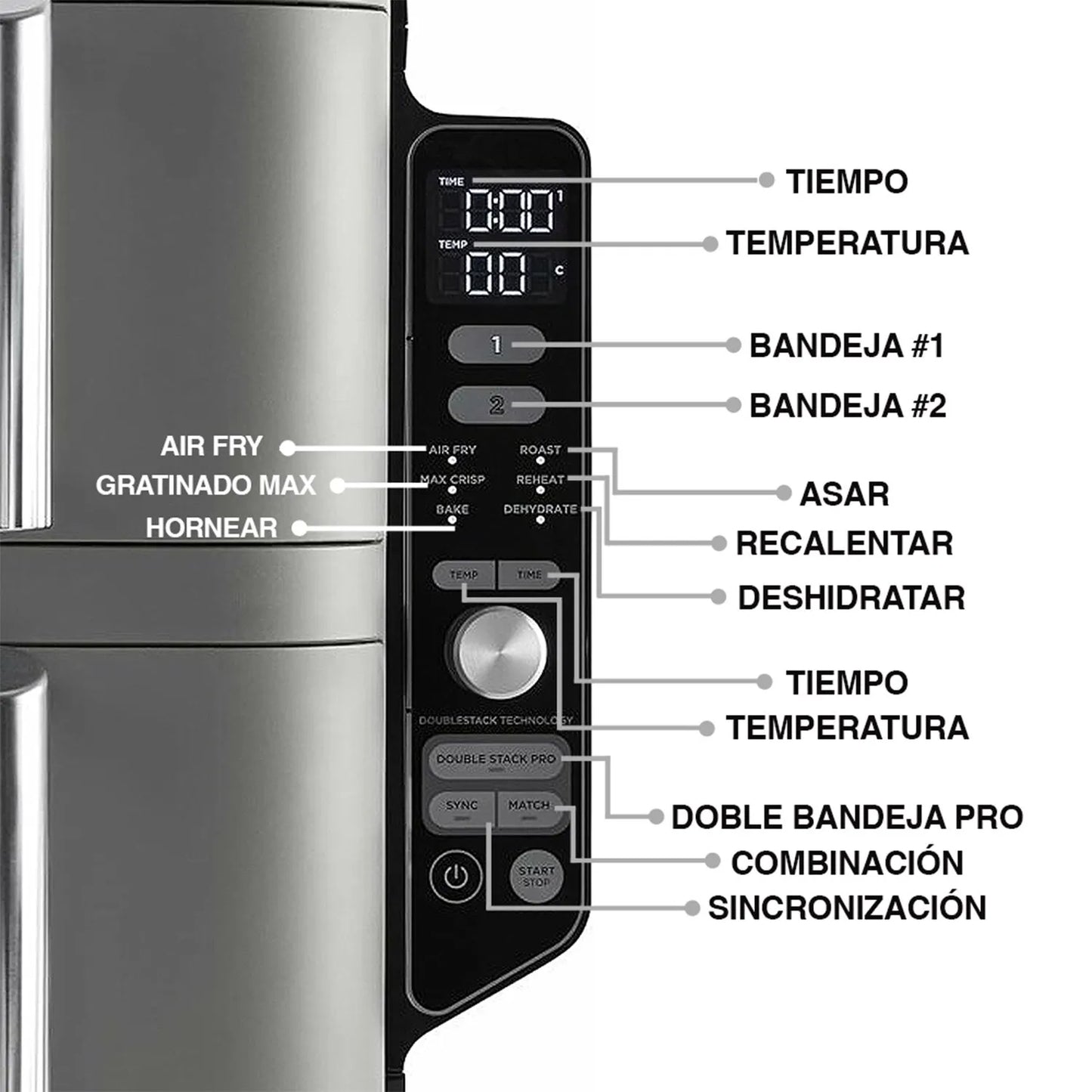Ninja Freidora de Aire Ninja Vertical Double Stack