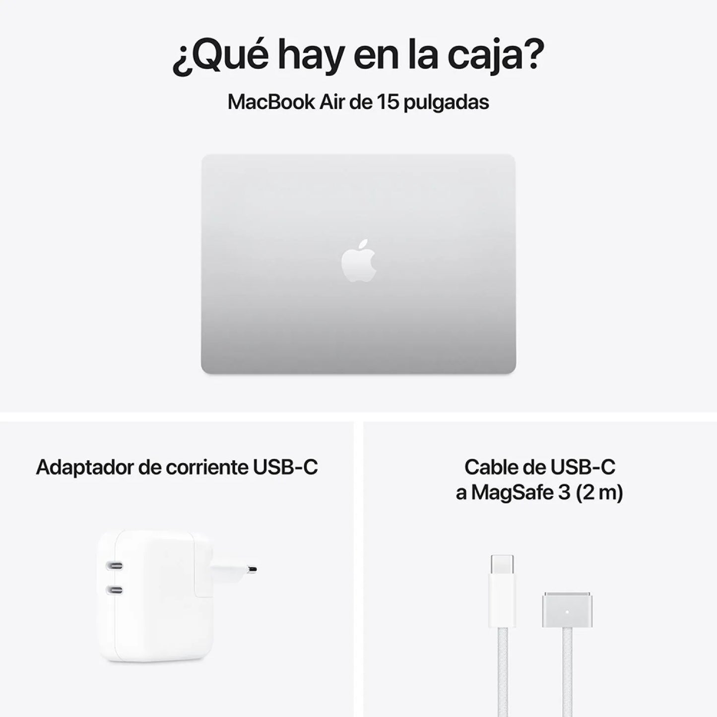 MacBook Air 15"(M4 (10n CPU ,10n GPU), 24GB RAM, 512GB SSD)-Color Plata