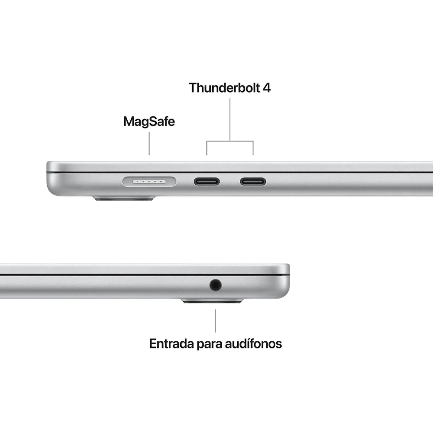 MacBook Air 15"(M4 (10n CPU ,10n GPU), 24GB RAM, 512GB SSD)-Color Plata