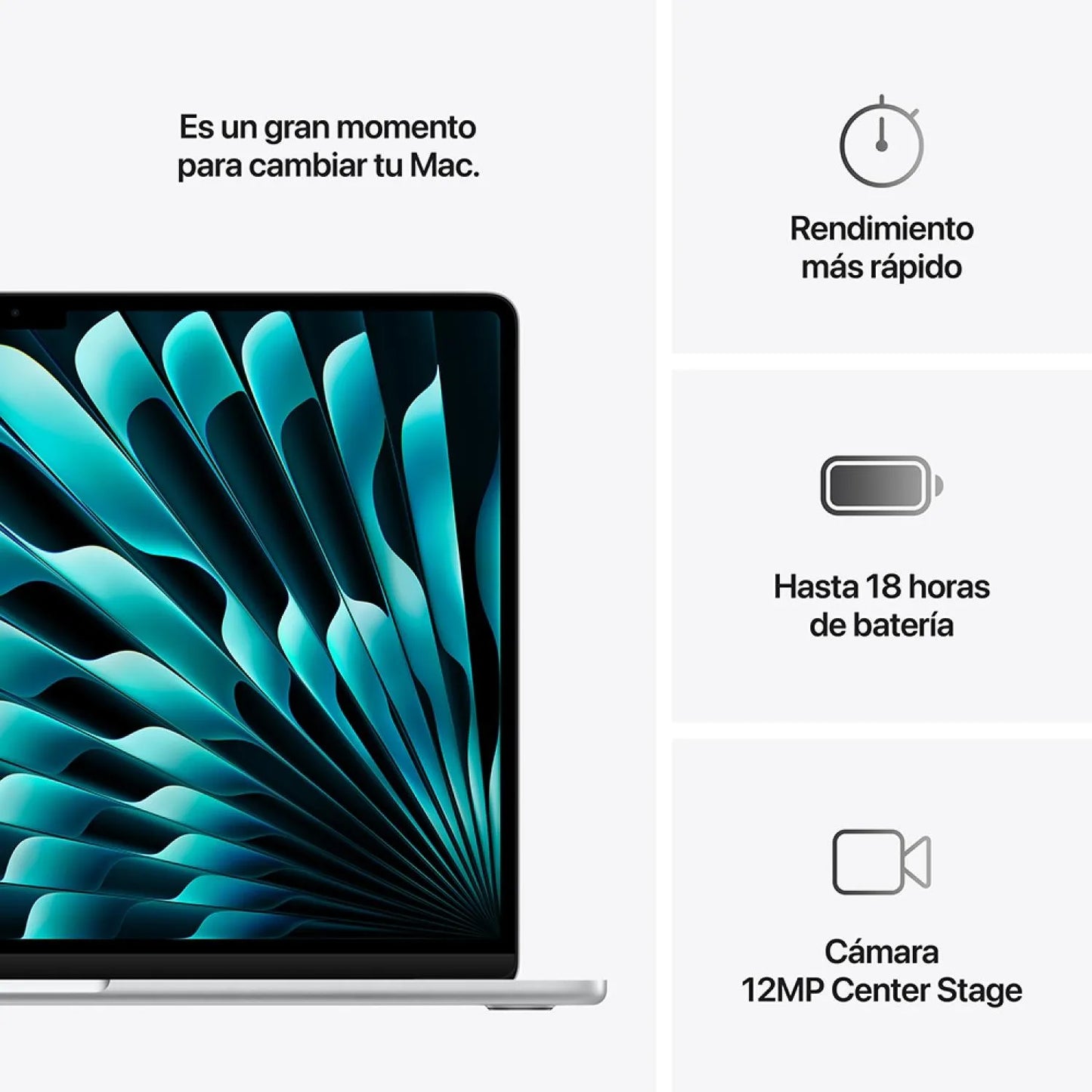 MacBook Air 15"(M4 (10n CPU ,10n GPU), 24GB RAM, 512GB SSD)-Color Plata